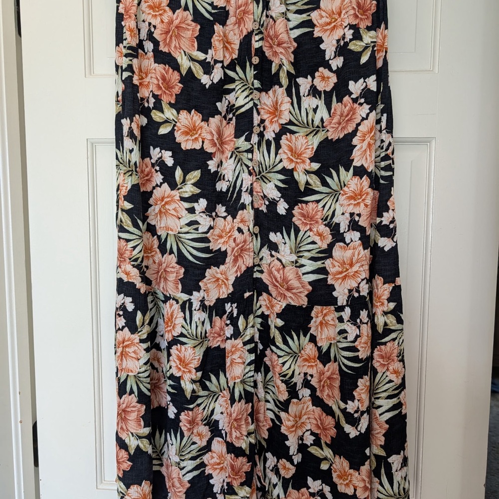 Rip Curl Black Floral Maxi Skirt